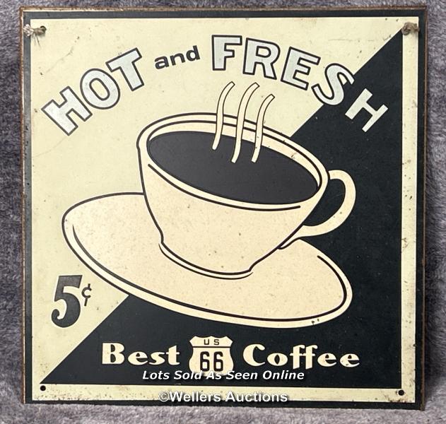 U.S. 66 "Best Coffee" enamel sign, 30x30cm / AN24