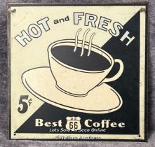 U.S. 66 "Best Coffee" enamel sign, 30x30cm / AN24