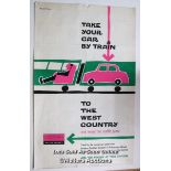 Vintage Southern British Railways poster "TAKE YOUR CAR BY TRAIN"