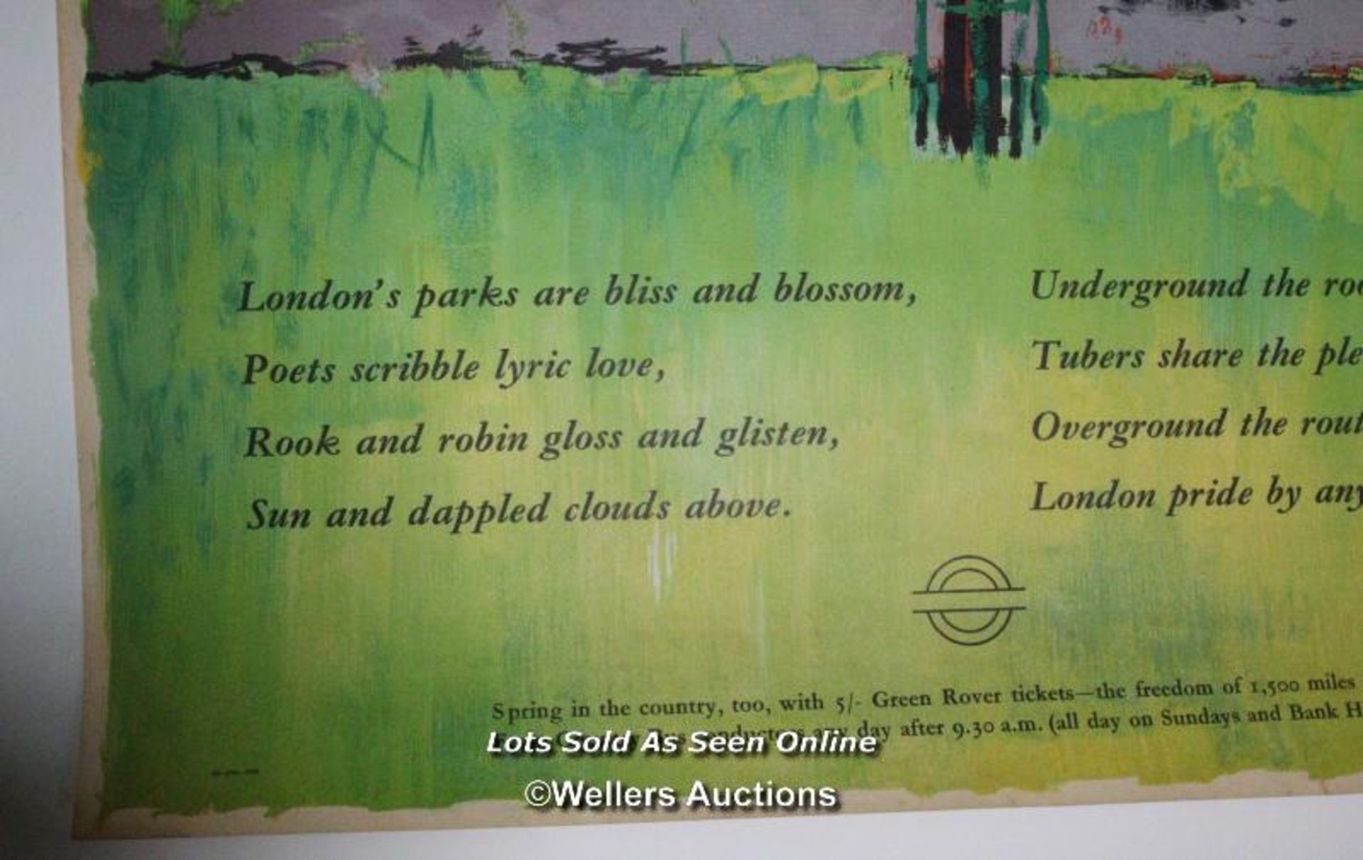 Original London Transport double royal poster for London's Parks c1960 "Spring in the Parks" by - Bild 3 aus 5