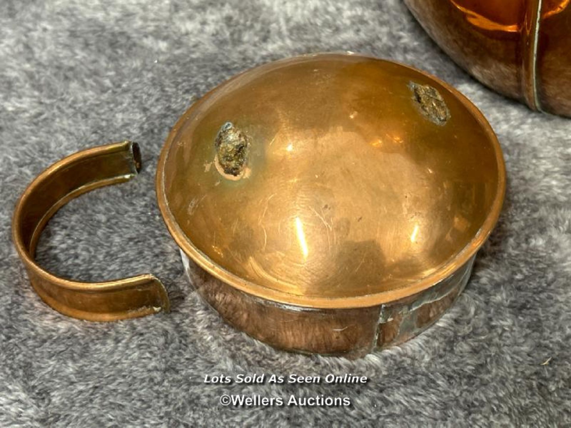 Copper Guernsey milk churn, damaged lid handle, 27cm high / AN22 - Image 6 of 6