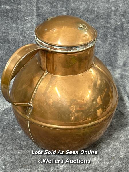 Copper Guernsey milk churn, damaged lid handle, 27cm high / AN22 - Image 2 of 6