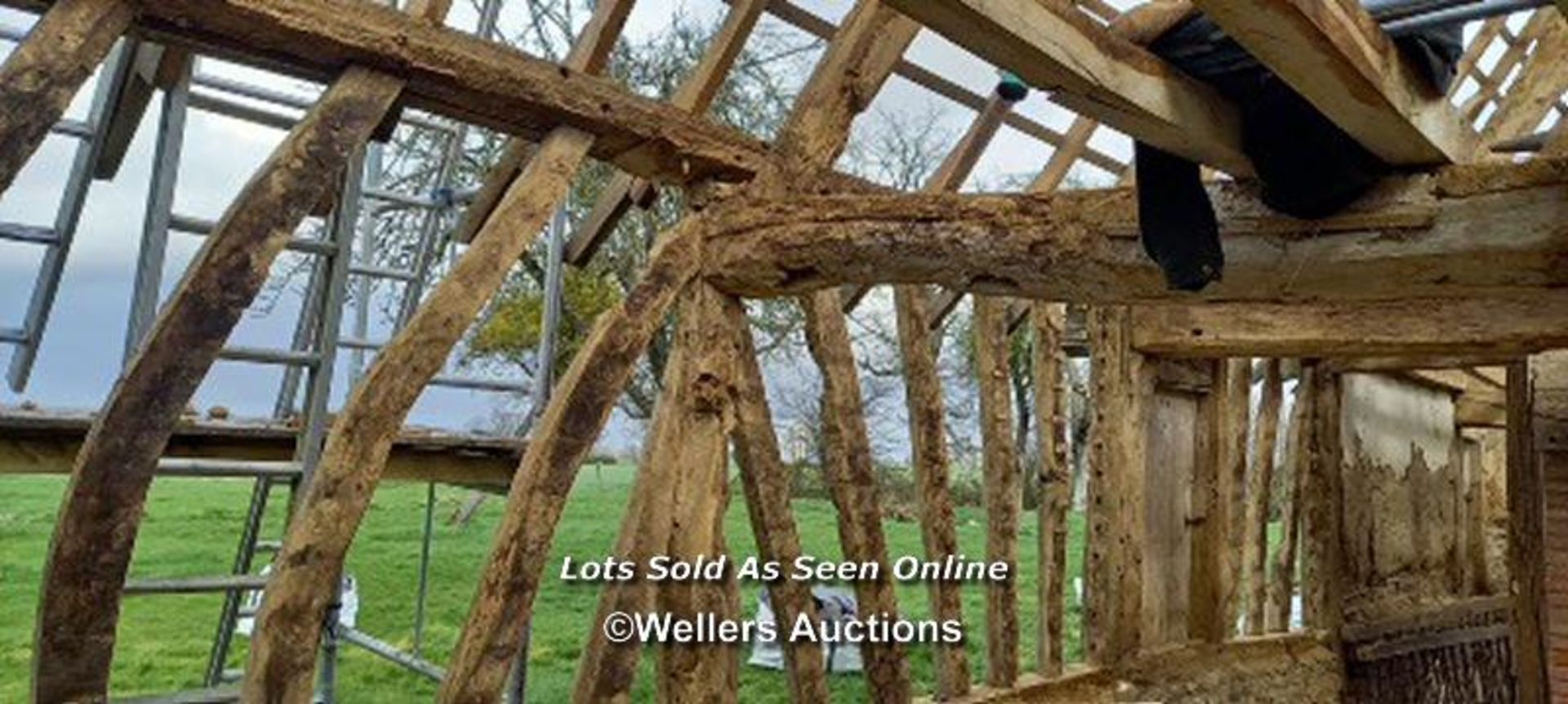 A 200 year old heavy French oak house frame, Currently located in Neaufles-Auvergny, Normandy, - Image 4 of 20
