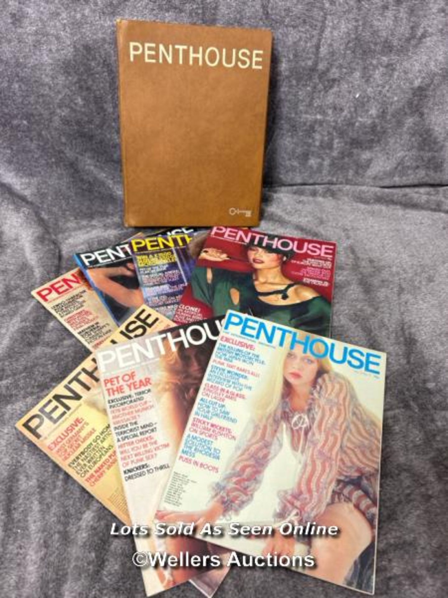 Twelve vintage 1978 Penthouse magazines vol.12 and 13, incomplete runs with binder / AN32