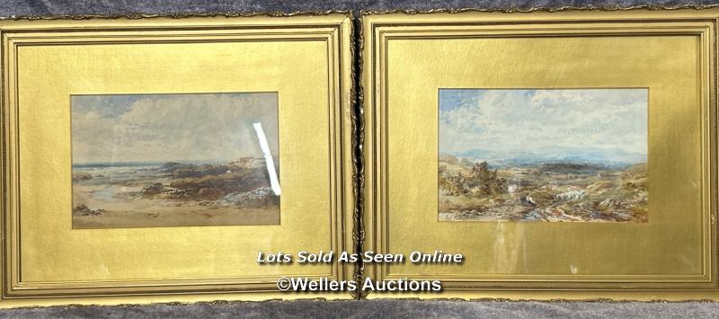 Two framed watercolour landscapes indistinctly signed Albert (Powell?) dated 1909, 25x16cm
