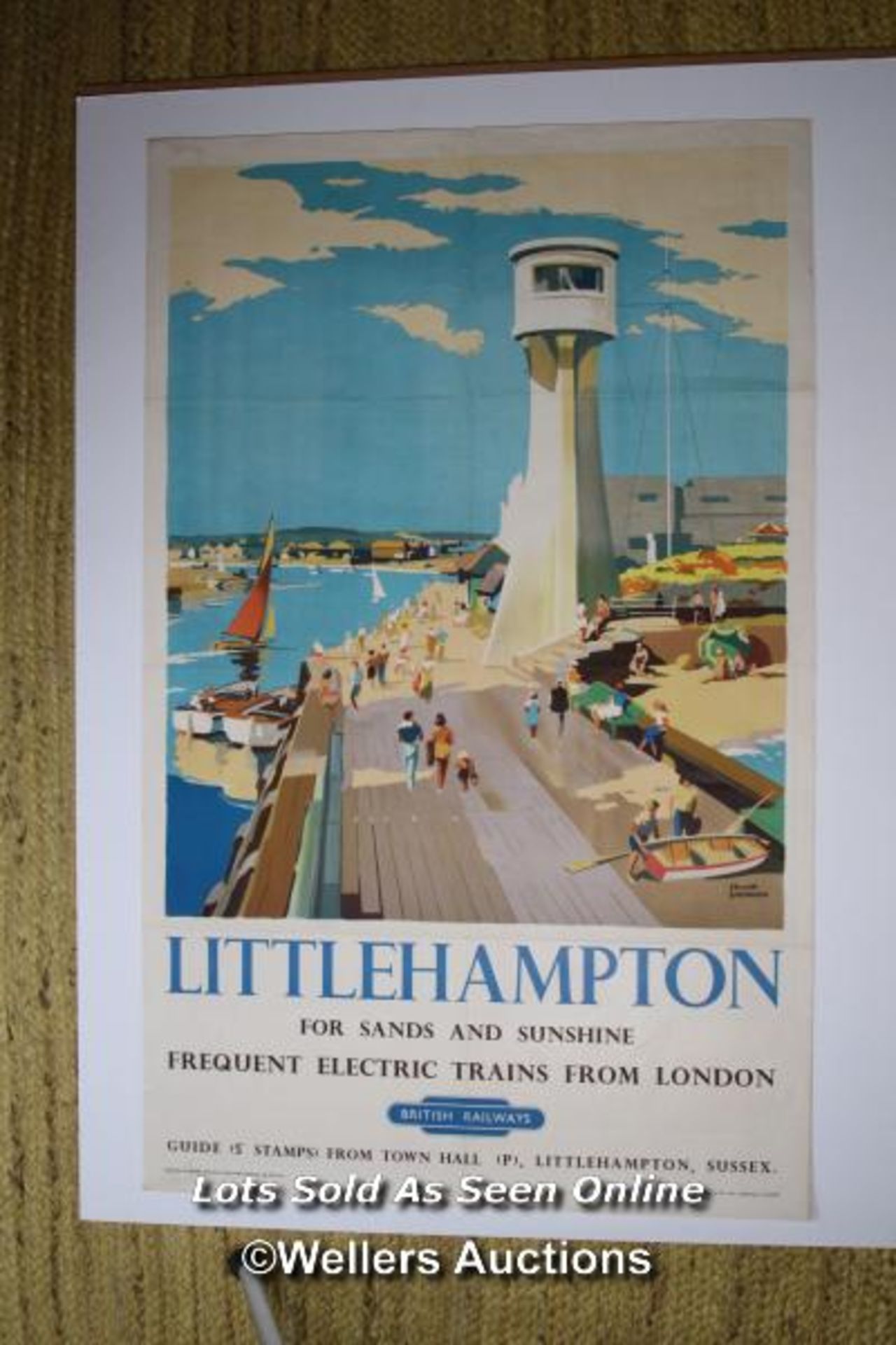 Vintage British Railways poster 'Littlehampton For Sands and Sunshine - Frequent Electric Trains - Image 9 of 9