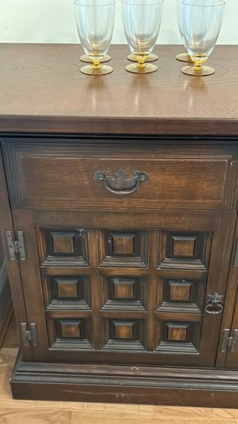 Mahogany four door, three drawer cabinet with cutlery tray by Younger, 204 x 71 x 48cm (collection - Image 3 of 10