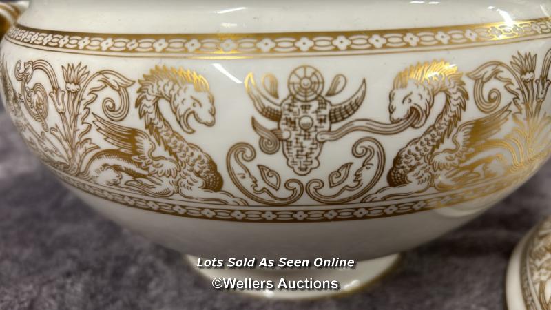 A set of nineteen Minton twin handled cups and saucers, with twenty one Royal Doulton 'Rondo' - Image 9 of 11
