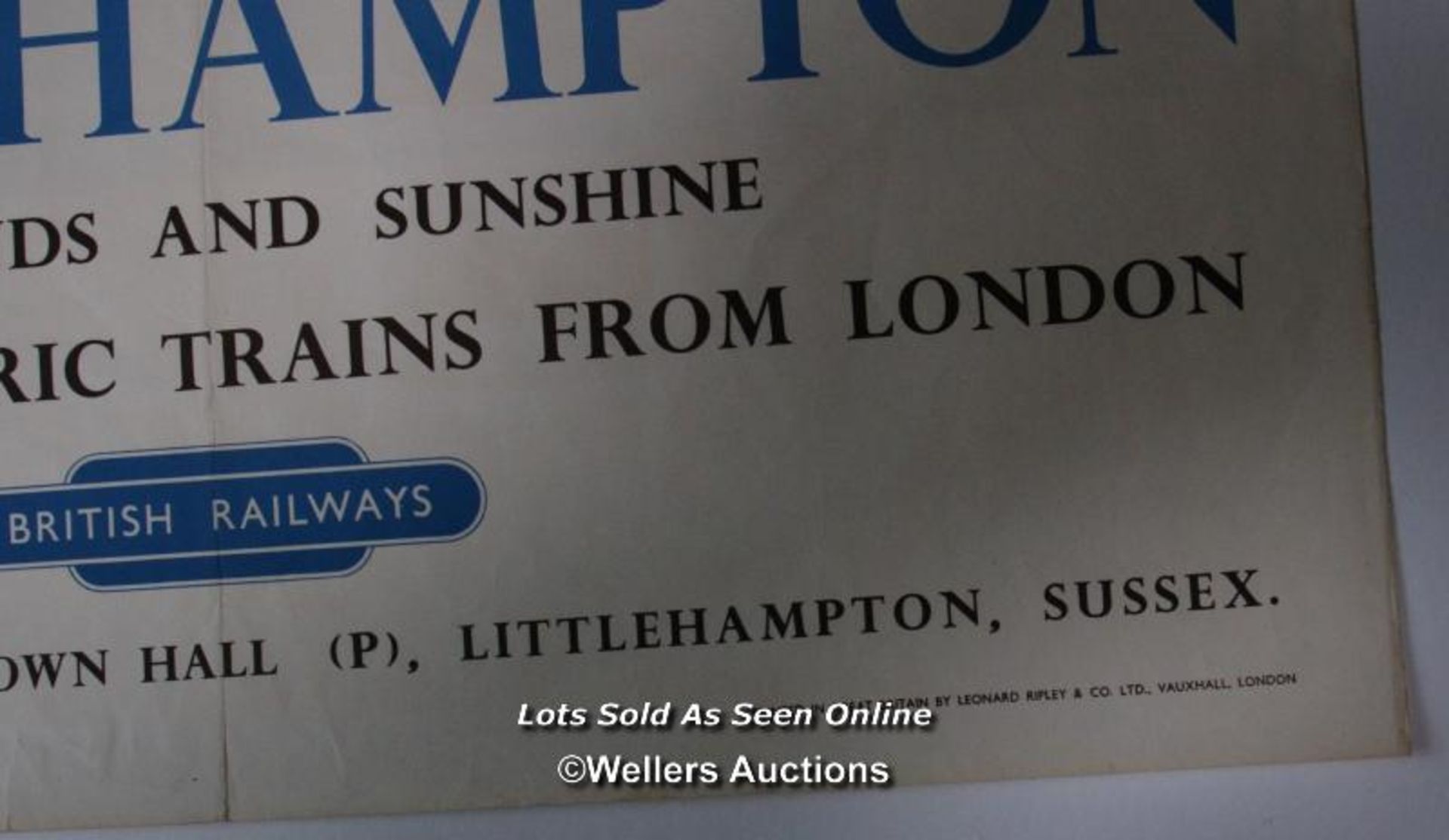 Vintage British Railways poster 'Littlehampton For Sands and Sunshine - Frequent Electric Trains - Image 5 of 9