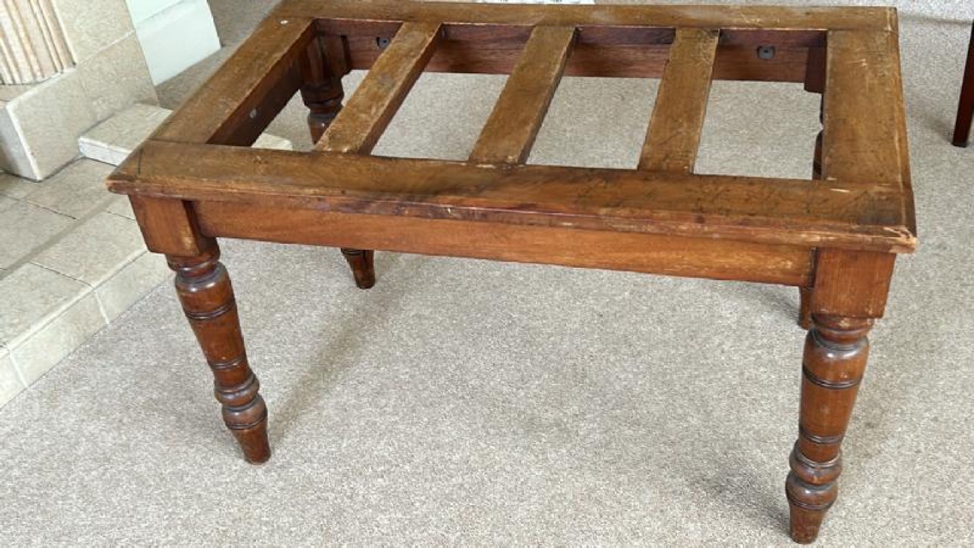 Small pine table frame, 76 x 45 x 45cm (collection from private residence in Weybridge, Surrey) - Image 2 of 3