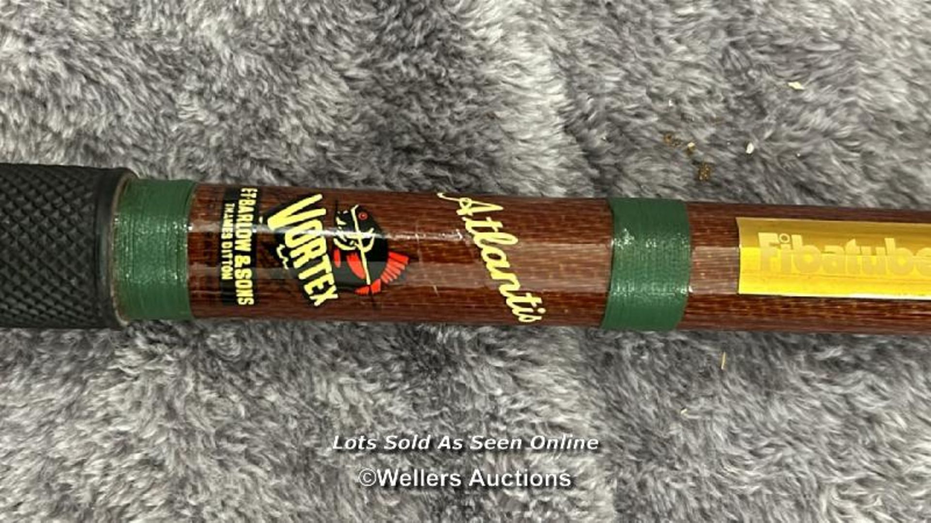 Vintage E.T. Barlow & Sons hand built Vortex "Atlantis" beach casting fishing rod, unused, 12ft long - Image 2 of 7