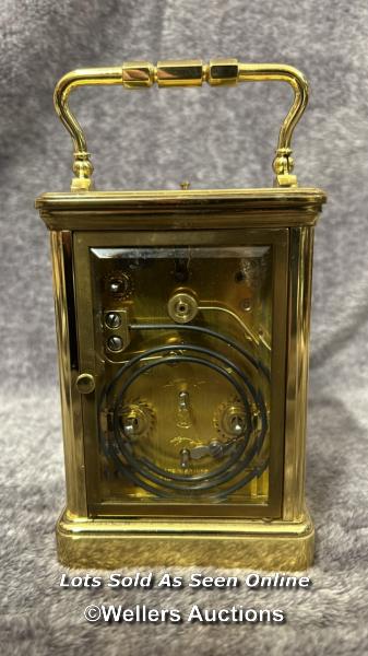 Brass carriage clock by St James, made in France, without key, 13cm high / AN3 - Image 2 of 5