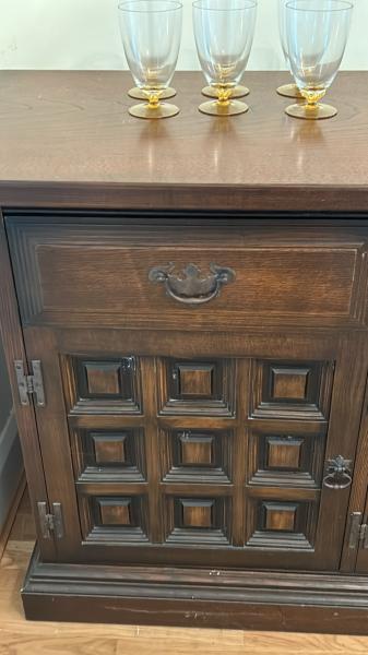 Mahogany four door, three drawer cabinet with cutlery tray by Younger, 204 x 71 x 48cm (collection - Image 4 of 10