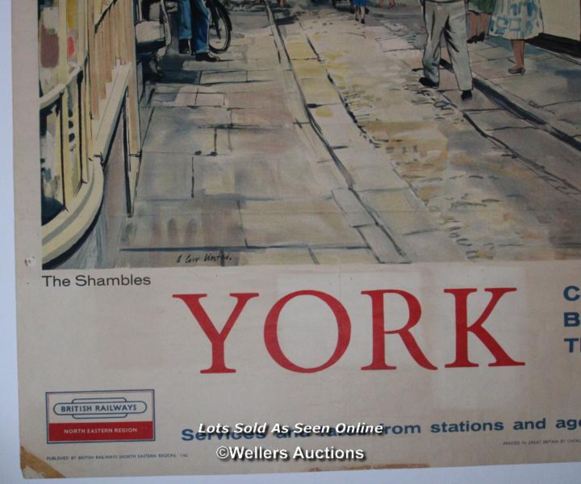 Vintage British Railways poster 'York - The Shambles' by A. Carr Linfold, double royal 25 x 40 - Image 3 of 5