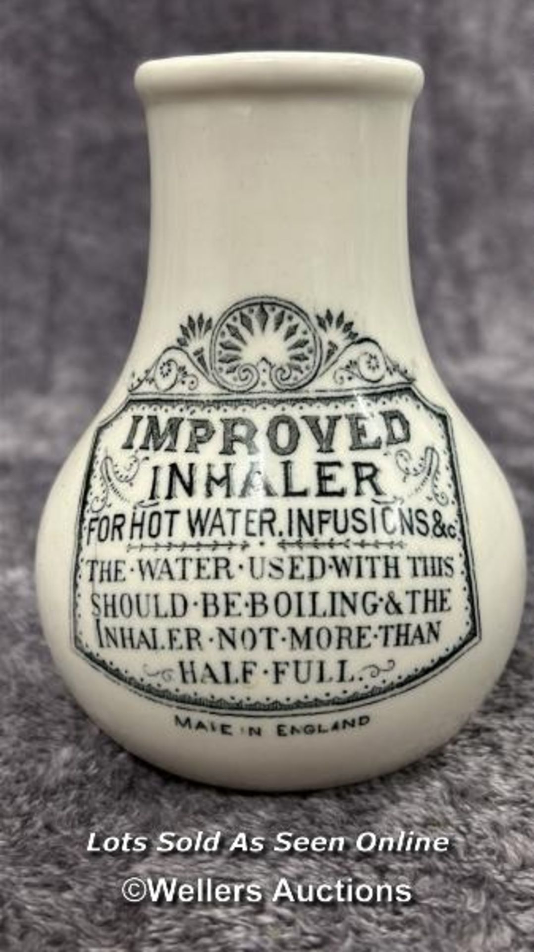 Three 19th century ceramic inhalers including two Boots Dr. Nelson's, tallest 19cm high / AN20 - Image 6 of 7