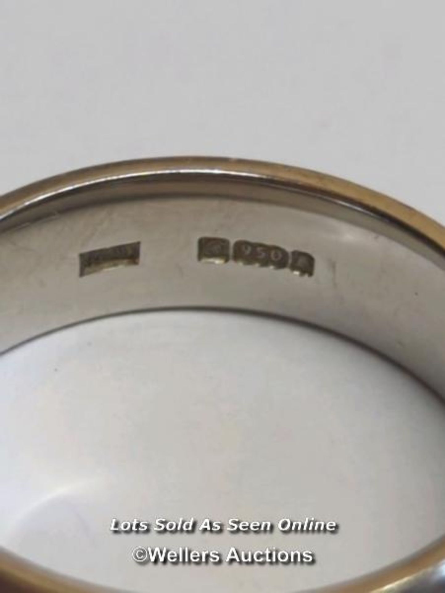 Palladium wedding ring, size Q, width 6mm, gross weight 7.35g / SF - Image 3 of 3