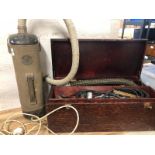 Two vintage Electolux vacuum cleaners, one in original wooden box / AN45