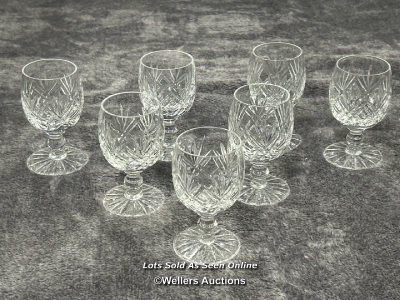 Seven lead crystal Sherry glasses in good condition / AN8