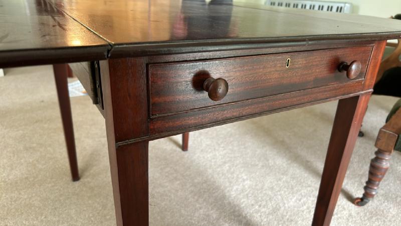 Mahogany fold out table, 102 x 81 x 64 (open) (collection from private residence in Weybridge, - Image 4 of 5