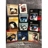 A collection of ten vintage Boots Audio stereo headphones, models include H150, HE2, H2000, H2002
