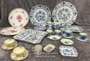 Assorted chinaware, mainly Miessen also with Royal Doulton floral coffee cups and Delfs coffee