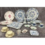 Assorted chinaware, mainly Miessen also with Royal Doulton floral coffee cups and Delfs coffee