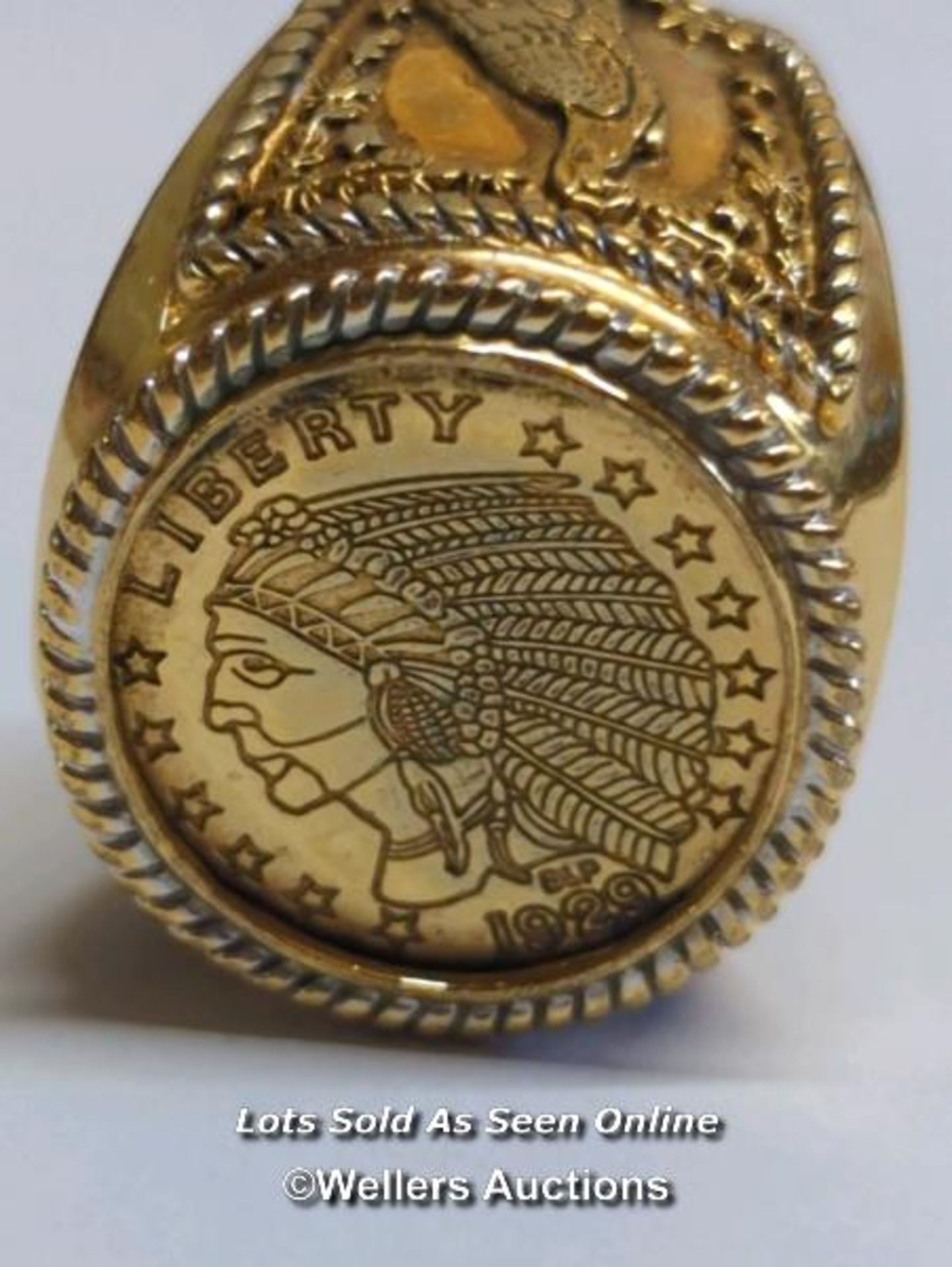 American Liberty ring, gold plated, ring size V / SF - Image 7 of 7