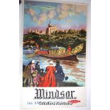 Vintage British Railways poster 'Windsor - See Britain By Train' by Gordon Nicoll double royal,25