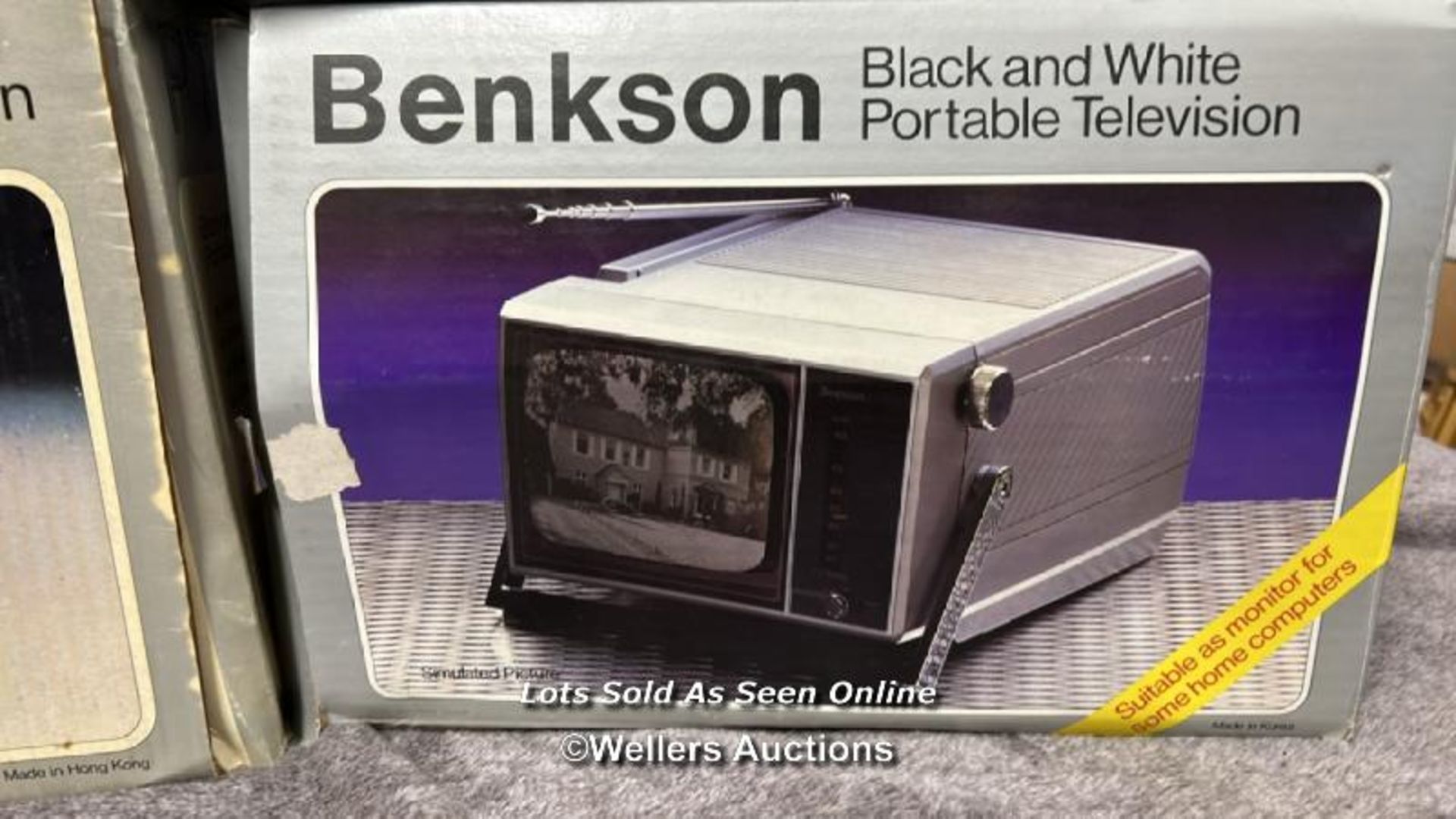 Three boxed vintage Benkson portable 5" B/W televisions, from the private collection of the - Image 4 of 5