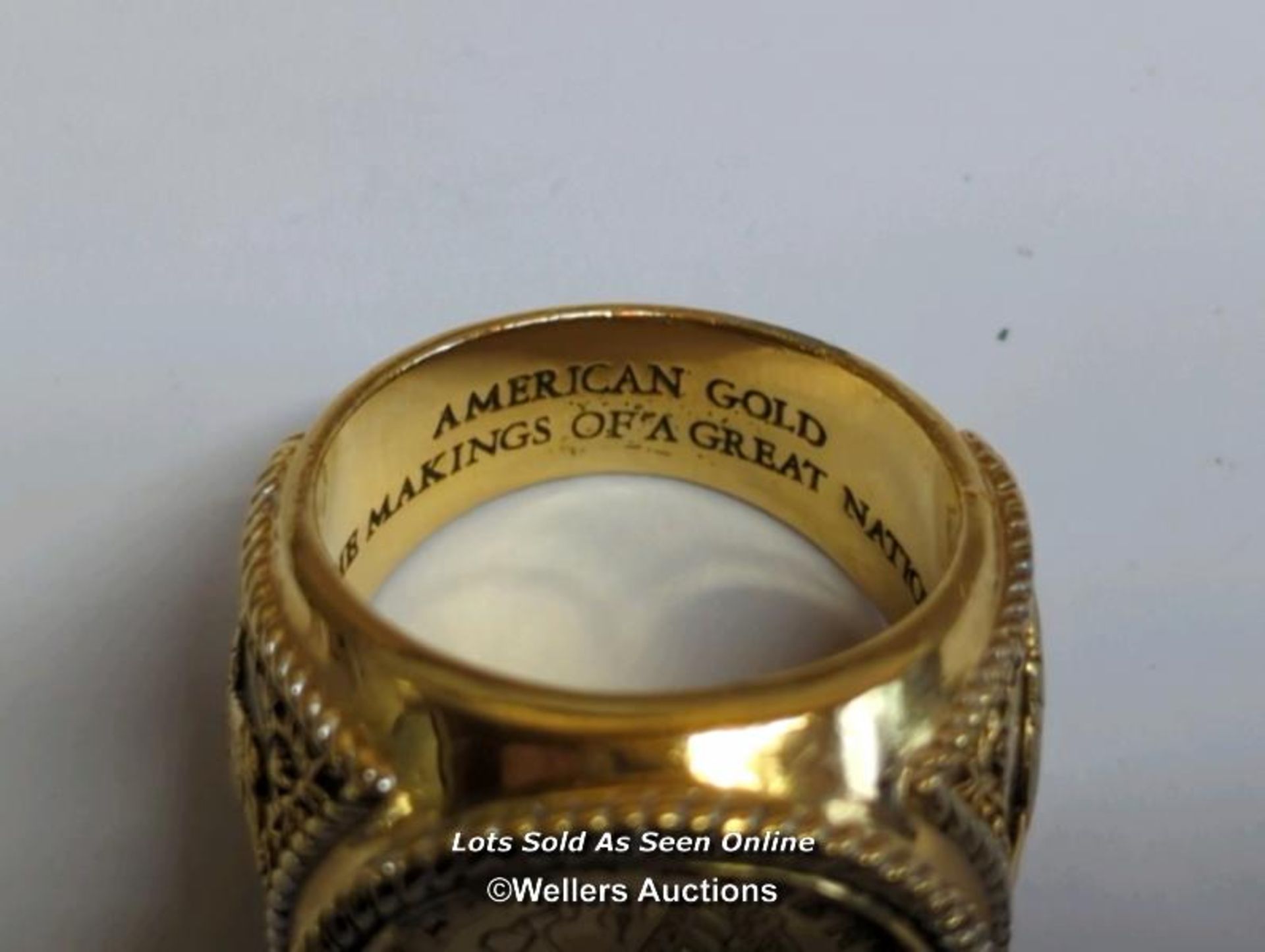American Liberty ring, gold plated, ring size V / SF - Image 4 of 7
