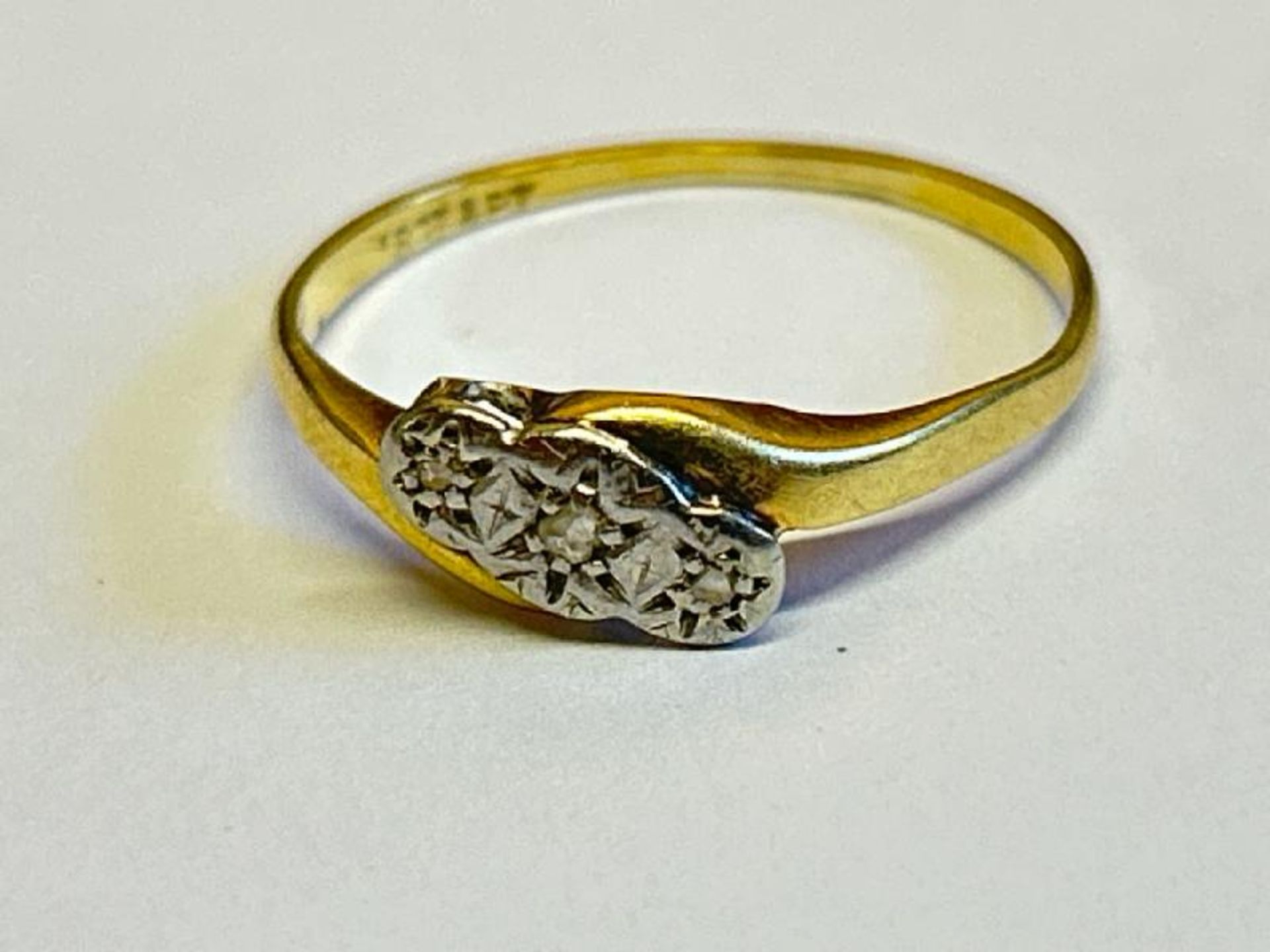 Two illusion set diamond rings, both stamped 18ct and pt. Ring sizes Q and R, gross weight 3.72g / - Image 4 of 5