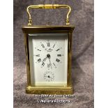 Brass carriage clock by St James, made in France, without key, 13cm high / AN3
