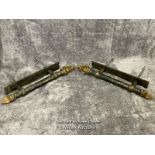 A pair of ornate solid iron door handles, 40cm long