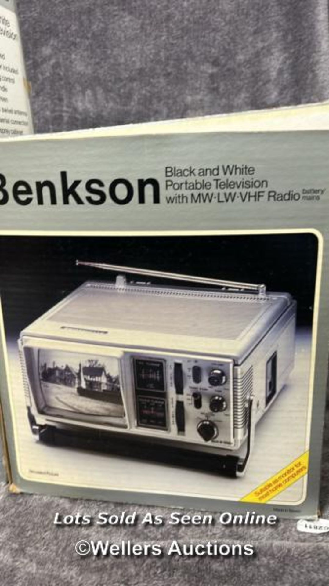 Three vintage Benkson portable B/W televisions including model PTV1 with intergrated tape recorder - Image 3 of 4