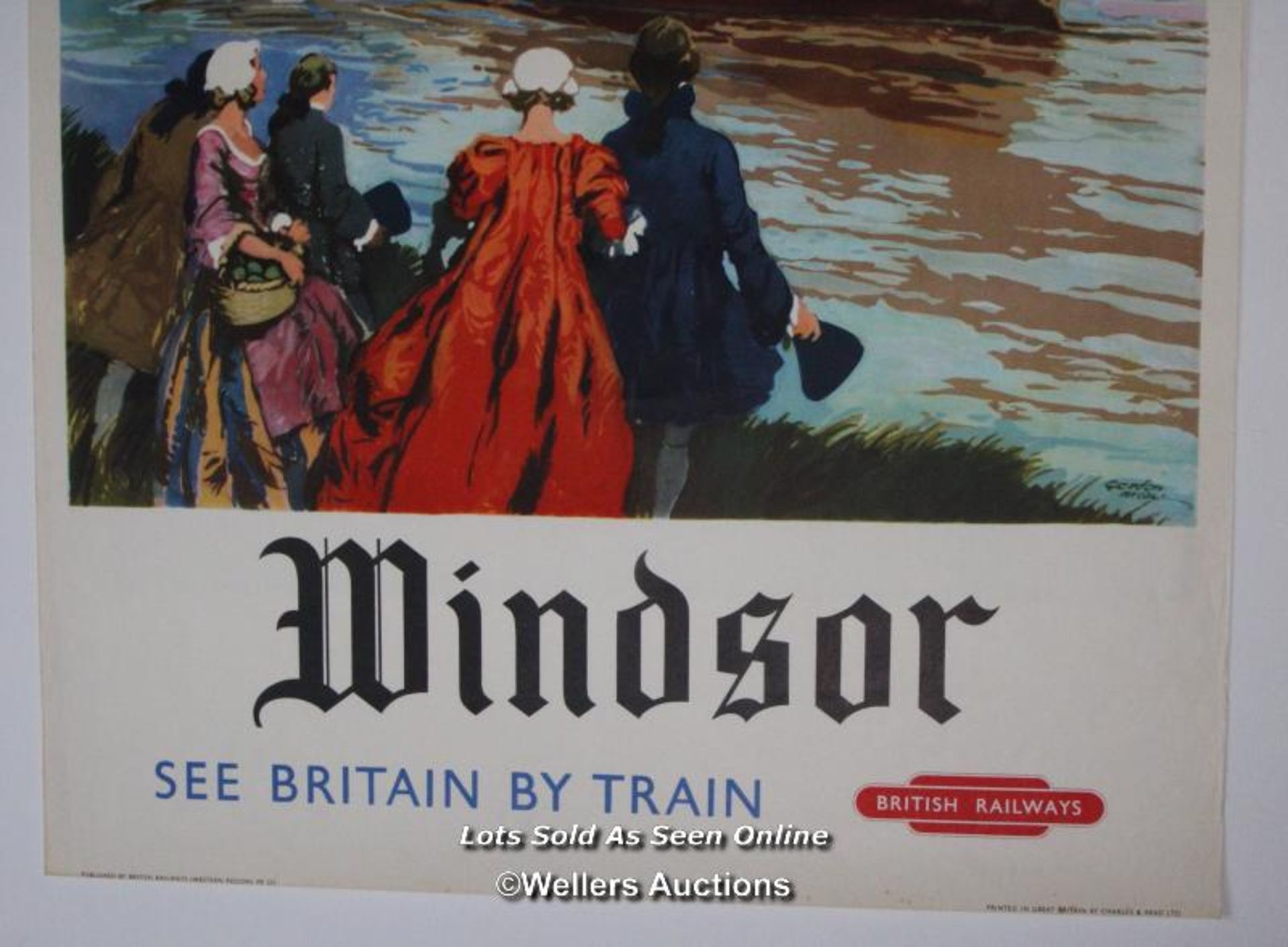 Vintage British Railways poster 'Windsor - See Britain By Train' by Gordon Nicoll double royal,25 - Image 2 of 6