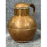 Copper Guernsey milk churn, damaged lid handle, 27cm high / AN22