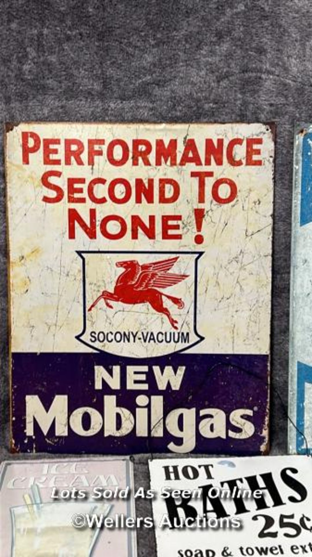 Assorted reproduction metal signs including Soconay-Vacuum Mobilegas (10) - Image 3 of 6