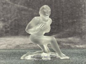 Lalique frosted crystal figurine 'Serge', signed, 10.5cm high / AN2