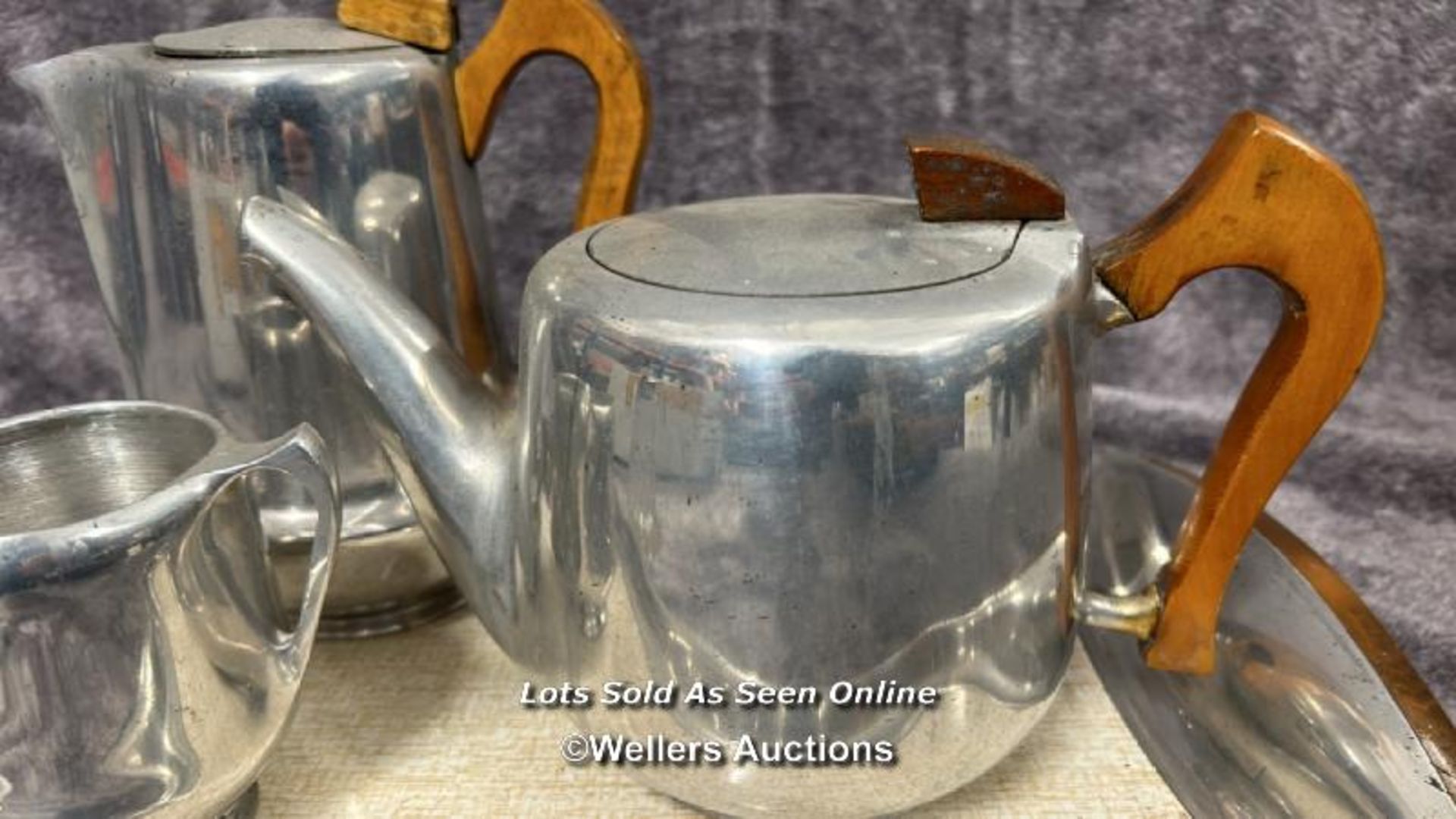 A four piece Picquot Ware part tea and coffee service including coffee pot, tea pot, milk jug and - Image 2 of 7