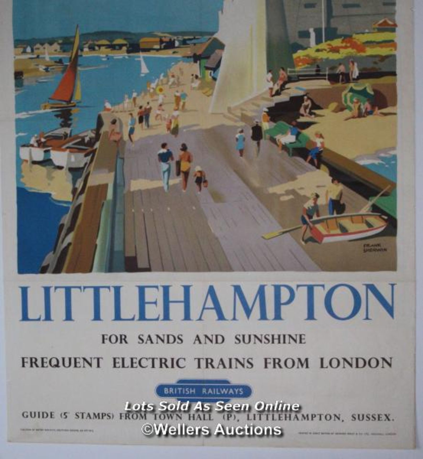 Vintage British Railways poster 'Littlehampton For Sands and Sunshine - Frequent Electric Trains - Image 7 of 9