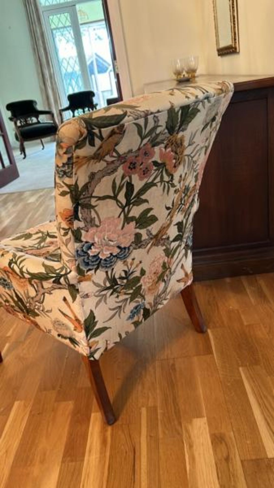 Parker-Knoll upholstered chair decorated with flowers and birds, 56 x 58 x 80cm (collection from - Bild 4 aus 5