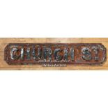 *ORIGINAL 'CHURCH ST' CAST IRON STREET SIGN 82CM (L) X 17CM (H)