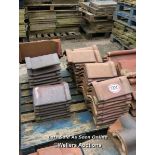 *APPROX X60 ASSORTED ANGLED ROOF TILES, LARGEST 32CM (L)
