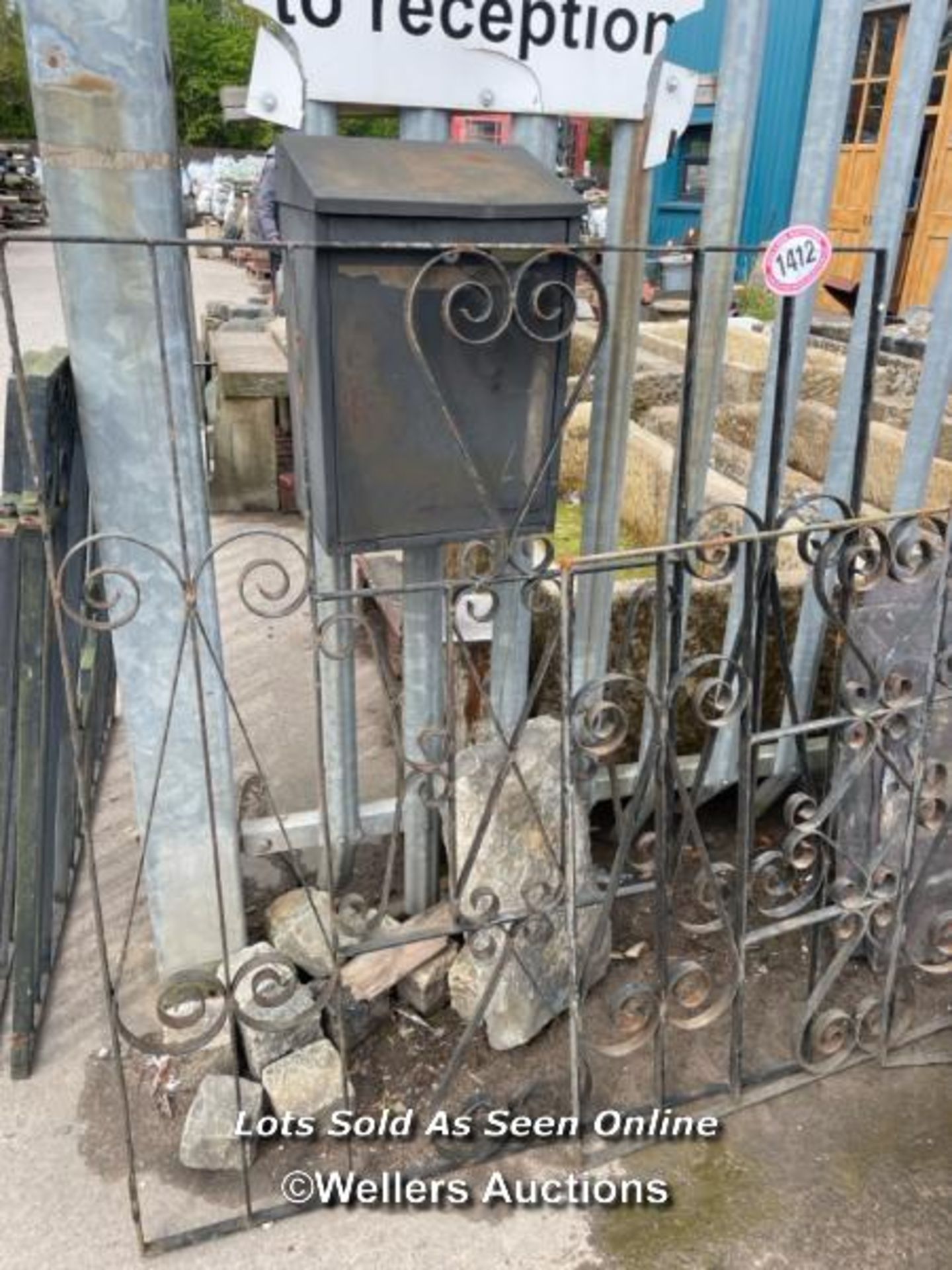 *X3 WROUGHT IRON RAILING SECTIONS, LARGEST 128CM (H) X 1075CM (W ...