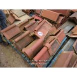*APPROX X25 MOSTLY ROLL TOP ANGLED ROOF TILES, LARGEST 49CM (L)