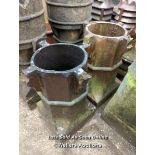 *X2 SALT GLAZED CHIMNEY POTS, TALLEST 55CM (H)