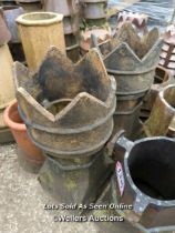 *X2 CROWN TOPPED CHIMNEY POTS, 76CM (H)