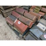 *APPROX X50 ANGLED RED RIDGE ROOF TILES, LARGEST 49CM (L)