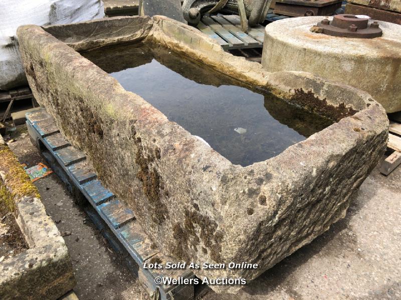 *A GRITSTONE TROUGH, 38CM (H) X 145CM (L) X 80CM (W) - Image 3 of 4