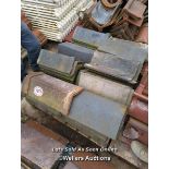 *APPROX X30 BLUE ANGLED RIDGE ROOF TILES, LARGEST 50CM (L)